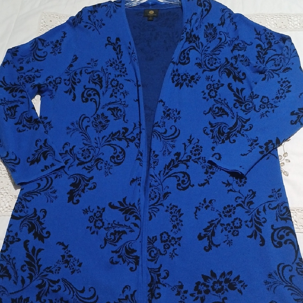 JM Collection Royal Blue Knit Cardigan